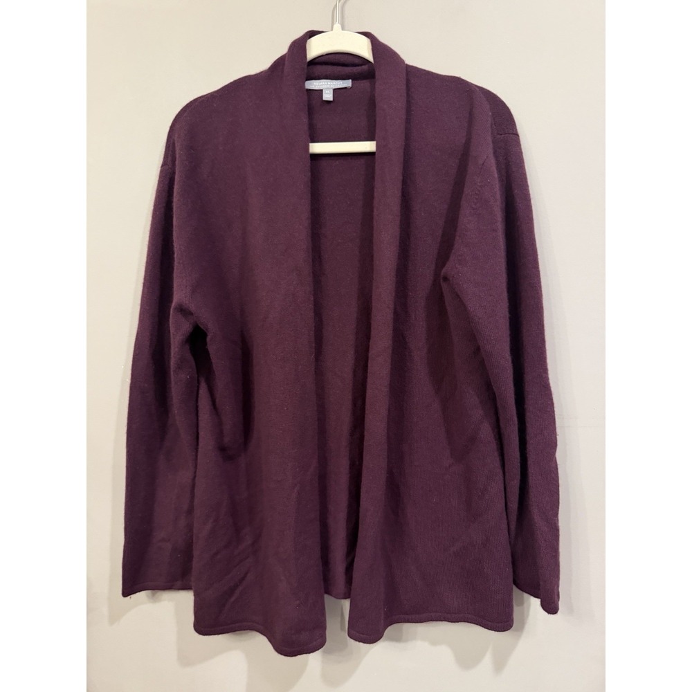 Neiman Marcus Cashmere Collection Plum Open Front Cardigan XL